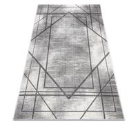Tapis NOBLE moderne 1520 45 vintage géométrique lignes - Structural deux niveaux de molleton gris 140x190 cm