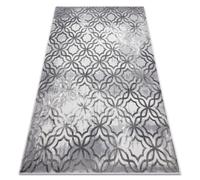 Tapis NOBLE moderne 1532 45 vintage Treillis marocain - Structural deux niveaux de molleton gris 240x330 cm
