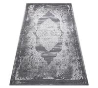 Tapis NOBLE moderne 9479 65 Ornement vintage - Structural deux niveaux de molleton crème / gris 140x190 cm