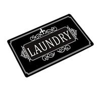 Tapis noir et blanc, tapis de lavage pour buanderie, tapis de lavage antidérapant, tapis de sol rembourré pour décoration de linge de salle de bain