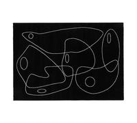 Tapis noir motif line art 160x230 cm ARTISTE