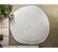 Tapis organique rond 100% laine fait à la main - 200 x 200 cm - 2200g/m2 - Crème - WILLOW