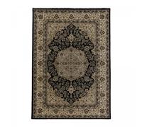 Tapis orient 120x170 rectangle noir et beige tissé motif classique TIBRICAM