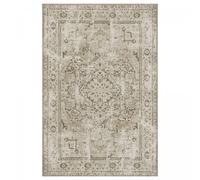 Tapis orient 160x230 rectangle kaki tissé motif classique MEDAILLON