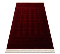 Tapis ORIENT 6889 bordeaux / noir Buchara cadre oriental à franges 250x350 cm