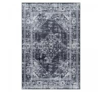 Tapis orient 80x250 rectangle noir tissé motifs orientaux AKIAK