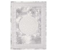 Tapis oriental 80x300 rectangle gris clair tissé motif ancestral LYN7 ALAN