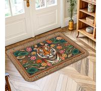 Tapis oriental botanique tigre et pivoine, 0,6 x 0,9 m