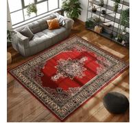 Tapis oriental - CARPETTEX - Classique - Rouge - 200 x 290 cm - Tissé avec motifs orientaux