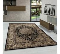 Tapis oriental classique à tissage serré 200 x 290 cm NoirTapis Orient motifs ornementaux et floraux tapis à poil court