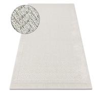 Tapis ORIGI 3739 crème - Cadre chevron ficelle SISAL tissée à plat 136x190 cm