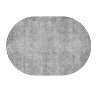 Tapis ovale moderne - 150 x 180 cm - Gris uni - Pour salon, chambre à coucher et chambre d'enfant - Décoration d'intérieur élégante et protection du sol