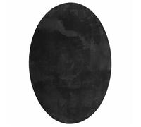 Tapis ovale moderne - vidaXL - Huarte - 200x140 cm - Noir - 100% Polyester - Antidérapant - Pliable - Lavable en machine