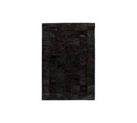 Tapis Patchwork en Cuir Fait Main "Voila" Noir 160 x 230 cm