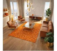 Tapis peau de vache 170x240 kilim fait main orange