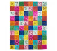 Tapis peau de vache 80x150 kilim fait main multicolore