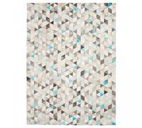 Tapis peau de vache 80x150 kilim fait main turquoise