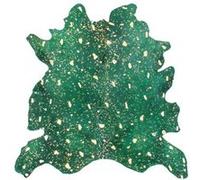 Tapis Peau de Vache "Fly" Vert & Or 135 x 165 cm Vert G