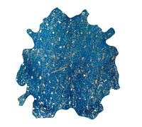 Tapis Peau de Vache Glam Bleu & Or 200 x 260 cm