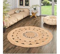 Tapis - PERGAMON - Pia - Tressé en jute naturel - Fait à la main - Rond 120x120 cm