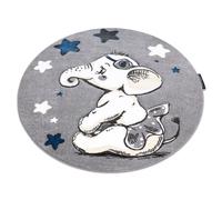 Tapis PETIT ELEPHANT L'ÉLÉPHANT ÉTOILE cercle gris cercle 140 cm