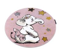 Tapis PETIT ELEPHANT L'ÉLÉPHANT ÉTOILE cercle rose cercle 140 cm