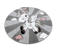 Tapis PETIT UNICORN LICORNE cercle gris cercle 160 cm