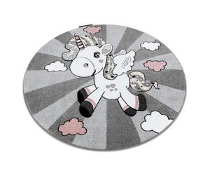Tapis PETIT UNICORN LICORNE cercle gris cercle 160 cm