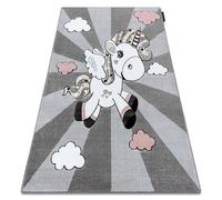 Tapis PETIT UNICORN LICORNE gris 180x270 cm