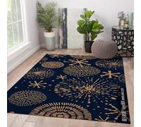 Tapis Phoenix Salon 140x200 Tapis Motif Mythique coloré Chambre Bleu antidérapant Lavable Bureau