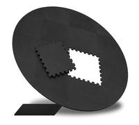 Tapis Piscine Relaxdays, Lot de 17, ép. 0,6 cm, Ø200 cm, Mousse EVA, Rond, Protection Sol, Dalles emboîtables, Noir