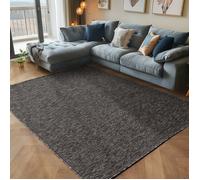 Tapis poil court en tissu plat tapis boucle mélangée facile entretenir Anthracite 280 x 370 cm
