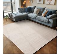 Carpettex Tapis à Poil Court en Tissu Plat, Tapis à Boucle mélangée, Facile à Entretenir, adapté pour Le Salon et la Chambre à Coucher, Couleur: Crème, Taille: 140 x 200 cm