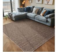 Carpettex Tapis à Poil Court en Tissu Plat, Tapis à Boucle mélangée, Facile à Entretenir, adapté pour Le Salon et la Chambre à Coucher, Couleur: Marron, Taille: 140 x 200 cm