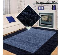 Tapis poil long Shaggy pour le salon - CARPETTEX - Marine - 300 x 400 cm - 100% Polypropylène - Moquette