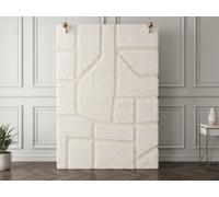 Tapis poils longs MARINA motif graphique ecru 200x290 BOBOCHIC 200x290 Ecru