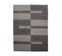 Tapis poils longs shaggy 240x340 rectangle tissé beige et marron