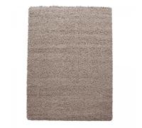 Tapis poils longs shaggy 240x340 rectangle tissé beige motif uni UNI L