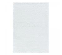 Tapis poils longs shaggy 240x340 rectangle tissé blanc motif uni UNI B