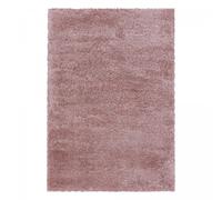 Tapis poils longs shaggy 240x340 rectangle tissé rose motif uni UNI B