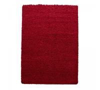 Tapis poils longs shaggy 240x340 rectangle tissé rouge motif uni UNI L