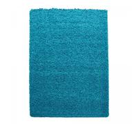 Tapis poils longs shaggy 240x340 rectangle tissé turquoise motif uni UNI L