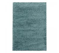 Tapis poils longs shaggy 60x110 rectangle tissé bleu motif uni UNI I