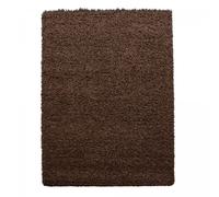 Tapis poils longs shaggy 60x110 rectangle tissé marron motif uni UNI L
