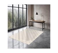 Tapis poils ras GABRIELLE motif damier blanc 200x290 BOBOCHIC 200x290 Blanc