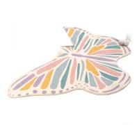 Tapis pour chambre d'enfant avec dos antidérapant Motif papillon Rose 20 cm | Fibres ultra douces de 1,7 mm, sensation chaude sous le pied, dos antidérapant, lavable en machine, usage quotidien