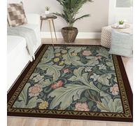 Tapis pour décoration Chambre 120x150 Tapis Lavable Acanthus Vintage Motifs Floraux Salon décoration intérieure antidérapante Douceur Fin Classique botanique Couloir