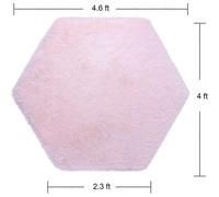 Tapis pour dortoir, tapis hexagonal pour maison de jeu, tente de princesse, château de jeu pour enfants, diamètre 1,4 m, rose