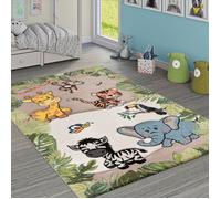 Paco Home Tapis pour Enfant Jungle Animaux Beige Crème, Dimension:120x170 cm