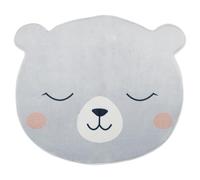 Tapis pour enfant ovale 80 cm 100% polyester FUJI tête d'ourson gris